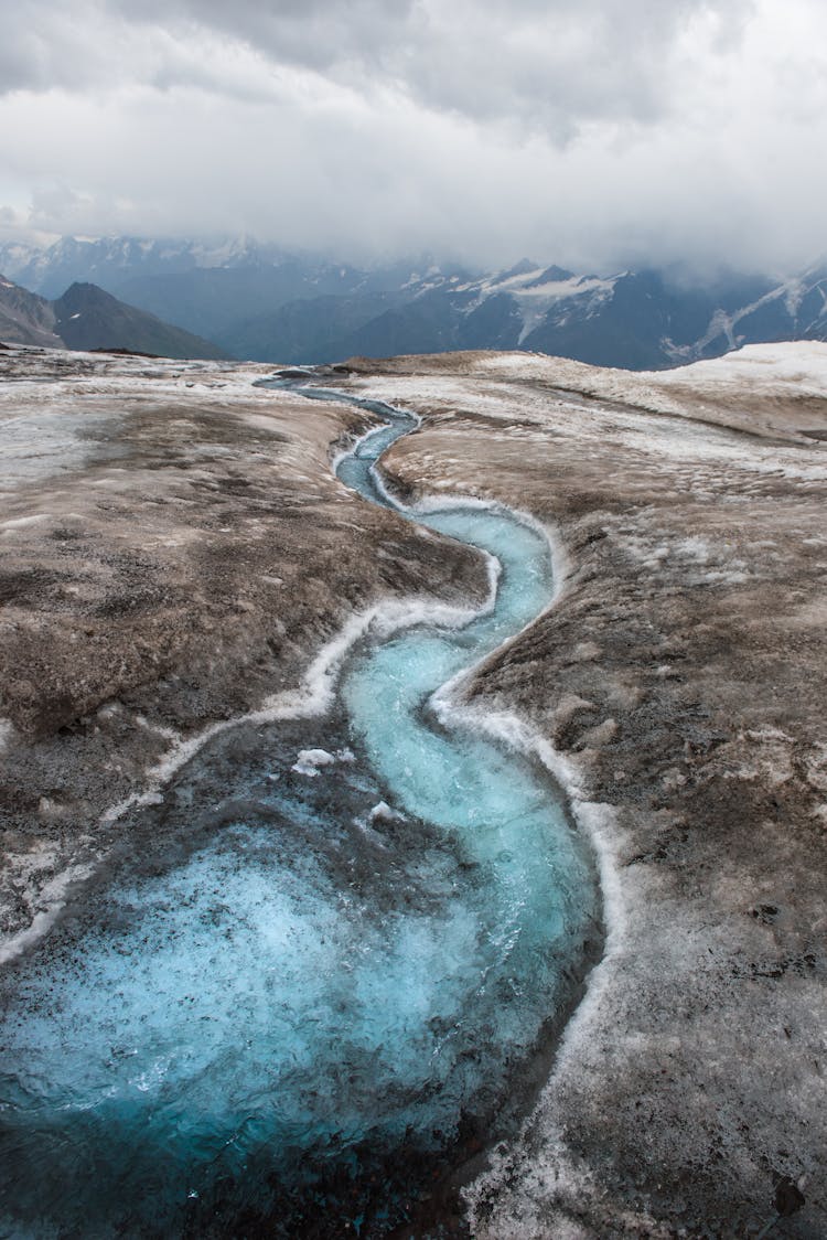 Curvy River With Blue Water 