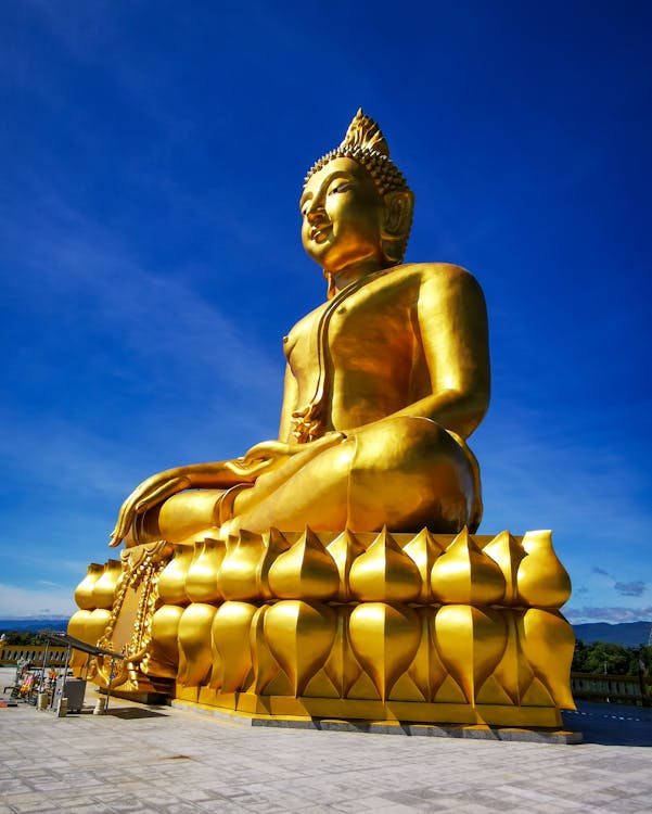 Free stock photo of blue sky, buddhism, gold