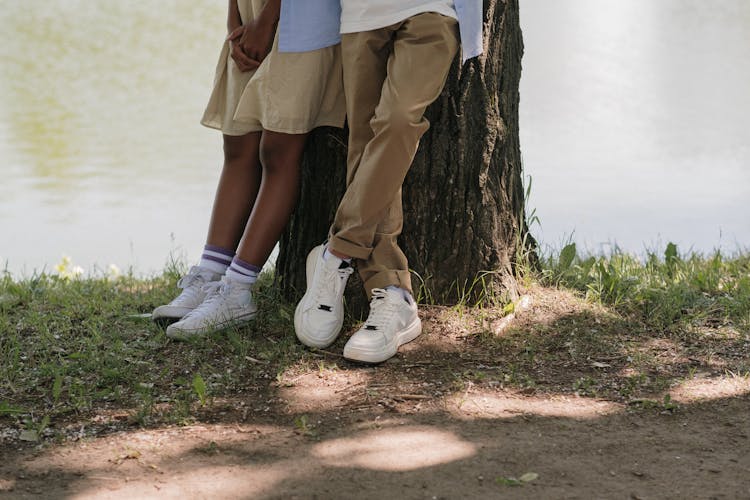 Legs Of Teenagers Standing Side By Side