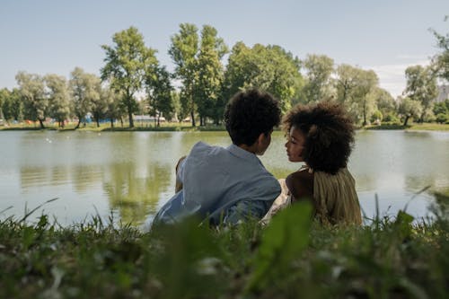 A Couple Romantic Moment on a Lakeshore