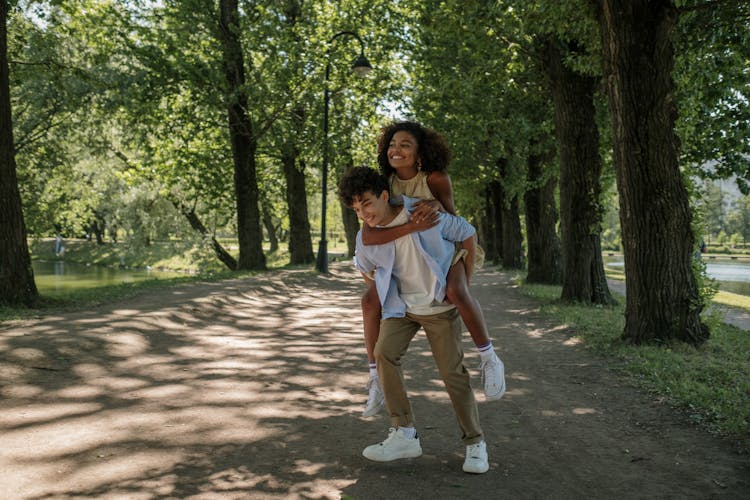 A Boy Carrying His Girlfriend