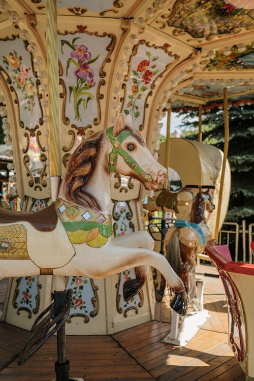 Classic imitation of pony on merry-go-round 