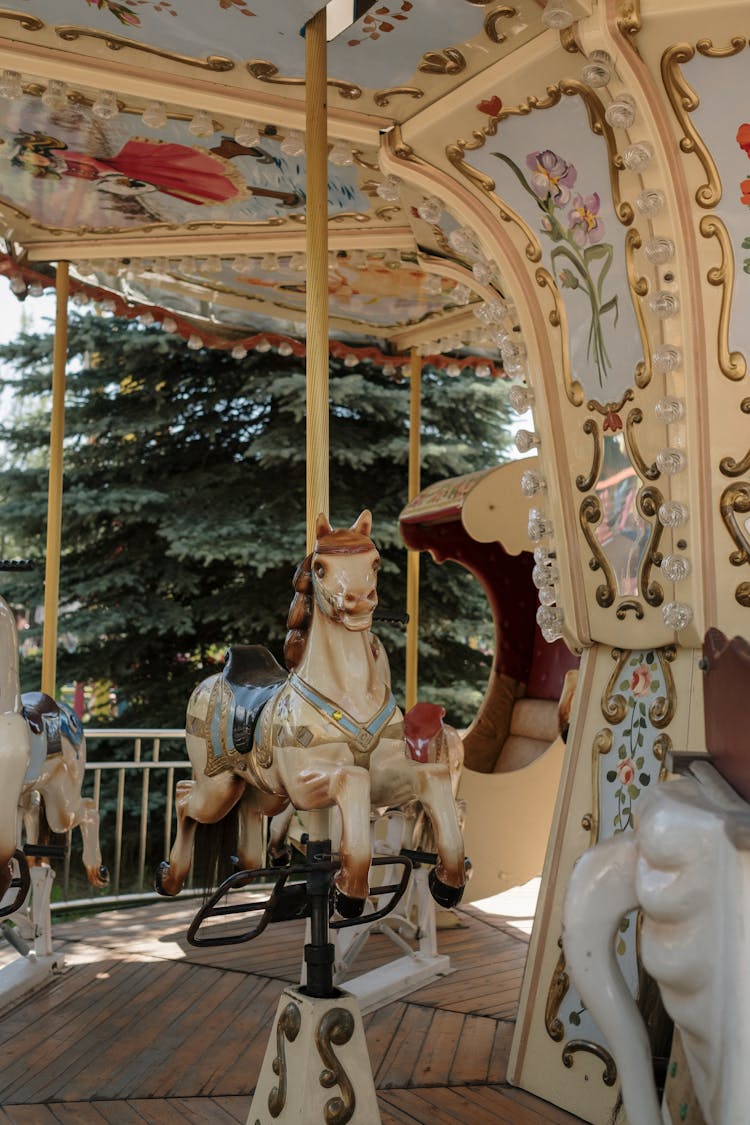 Horse Of Ornate Vintage Carousel