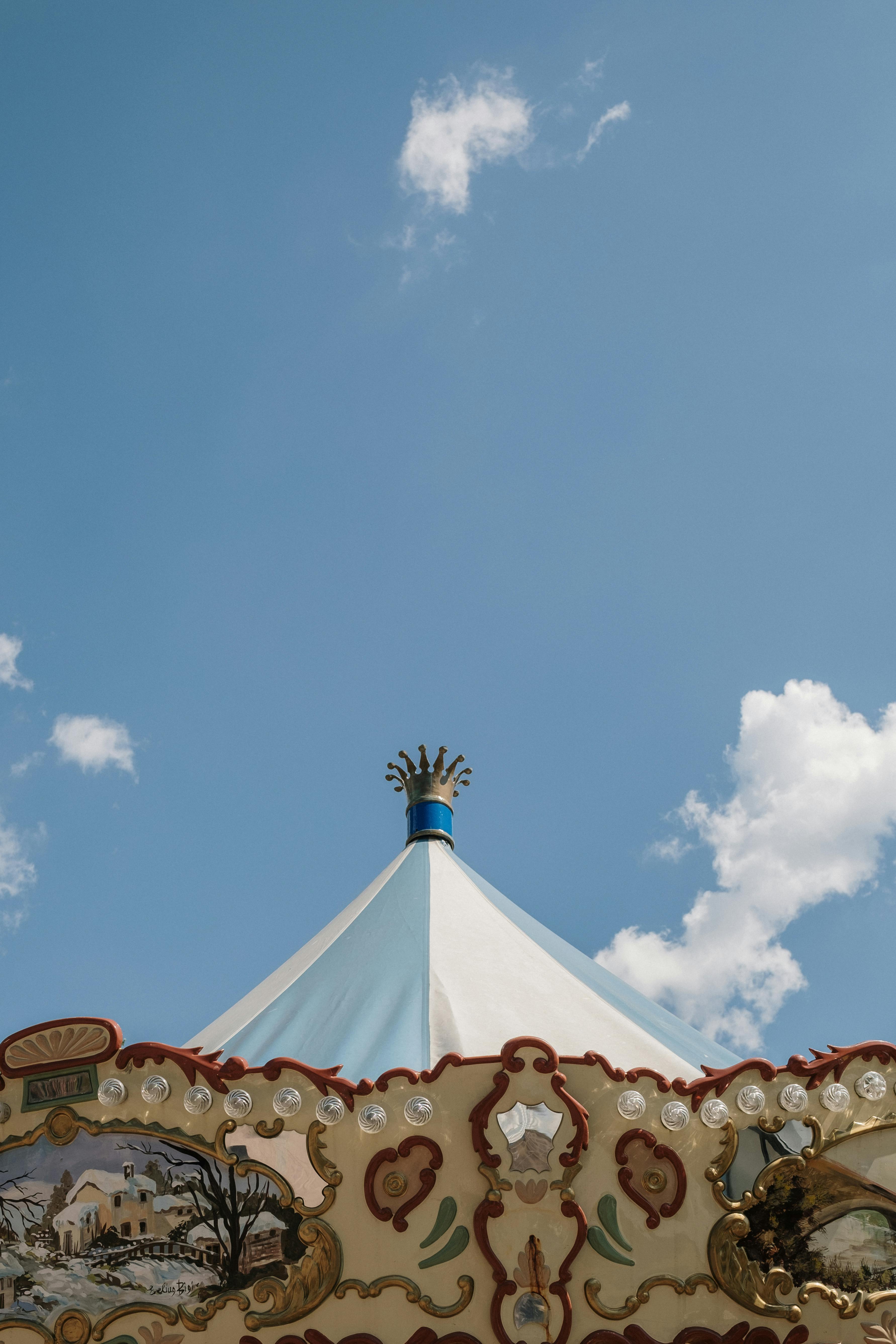 top of ornate carousel