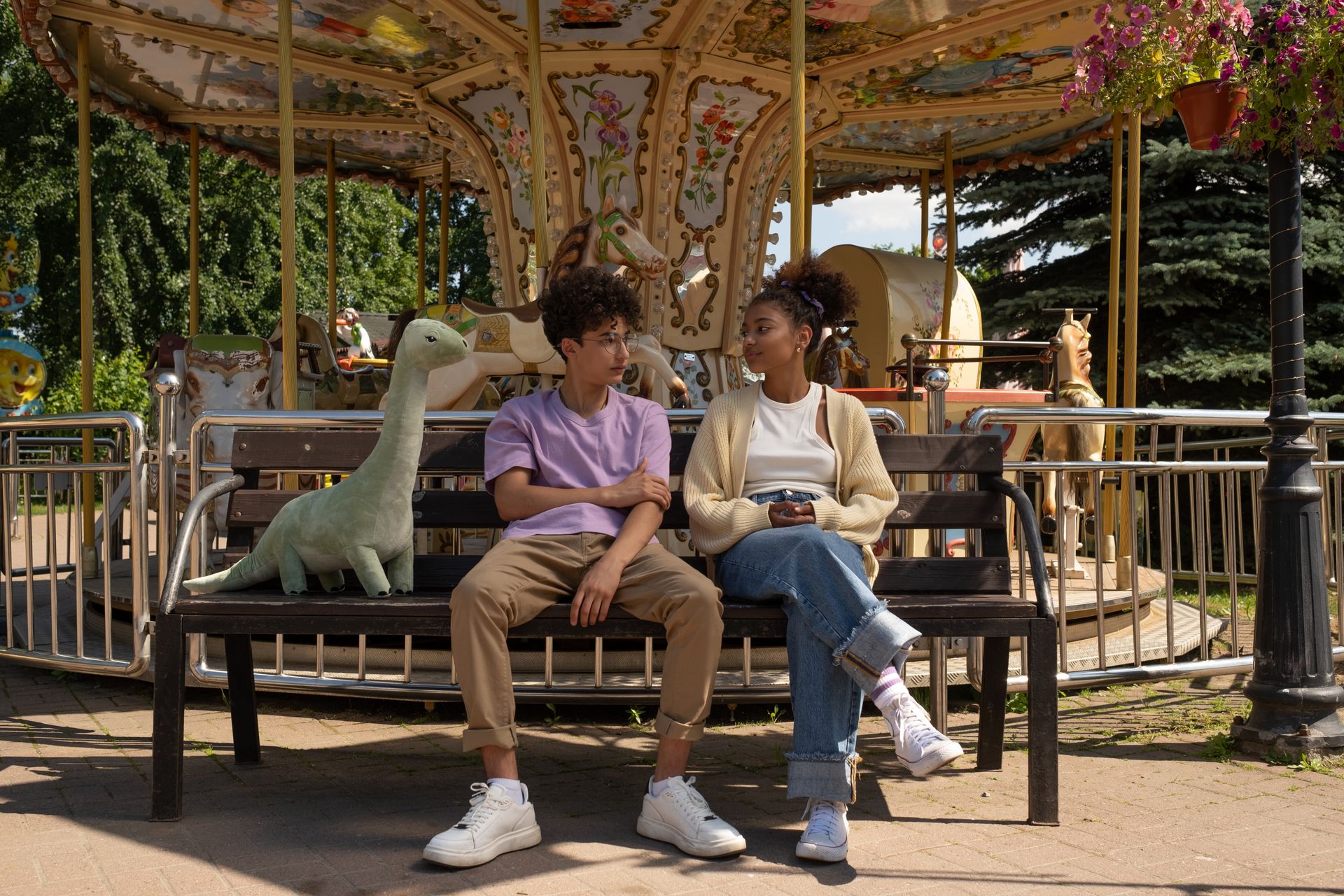 A Couple in an Amusement Park