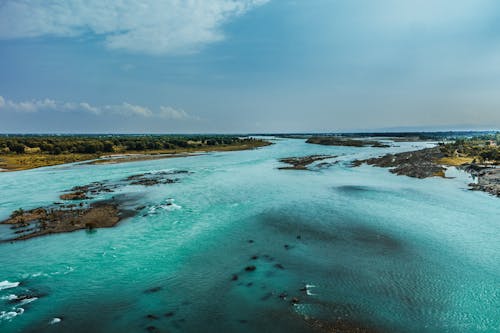 Gratis arkivbilde med blå himmel, blått vann, dronebilde