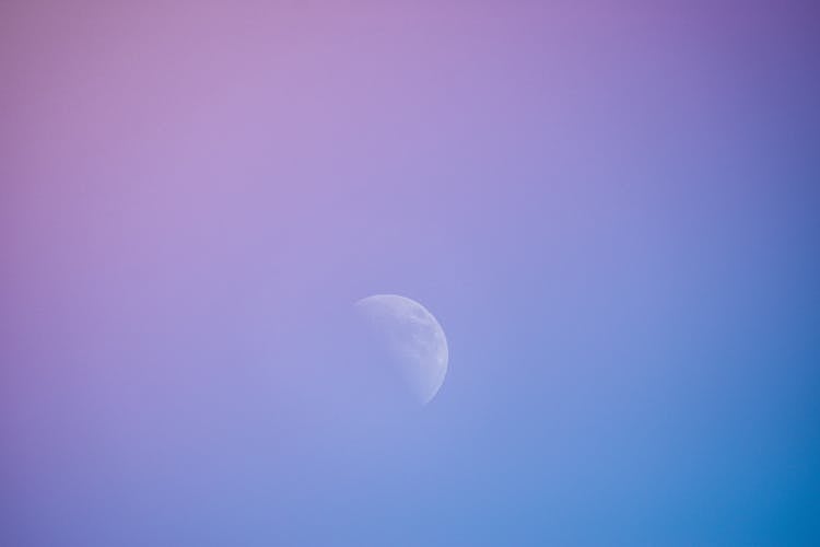 Moon In Purple Sky