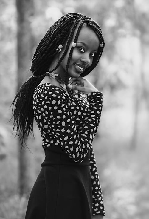 Free Grayscale Photo Of Smiling Woman  Stock Photo