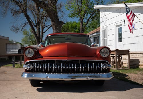 Front of a Vintage Car