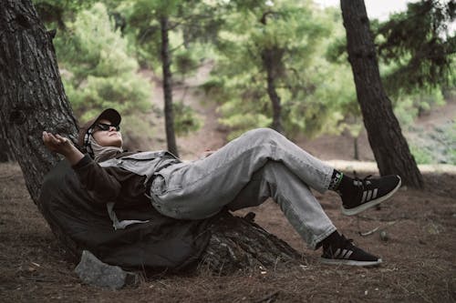 A Woman Lying on the Tree