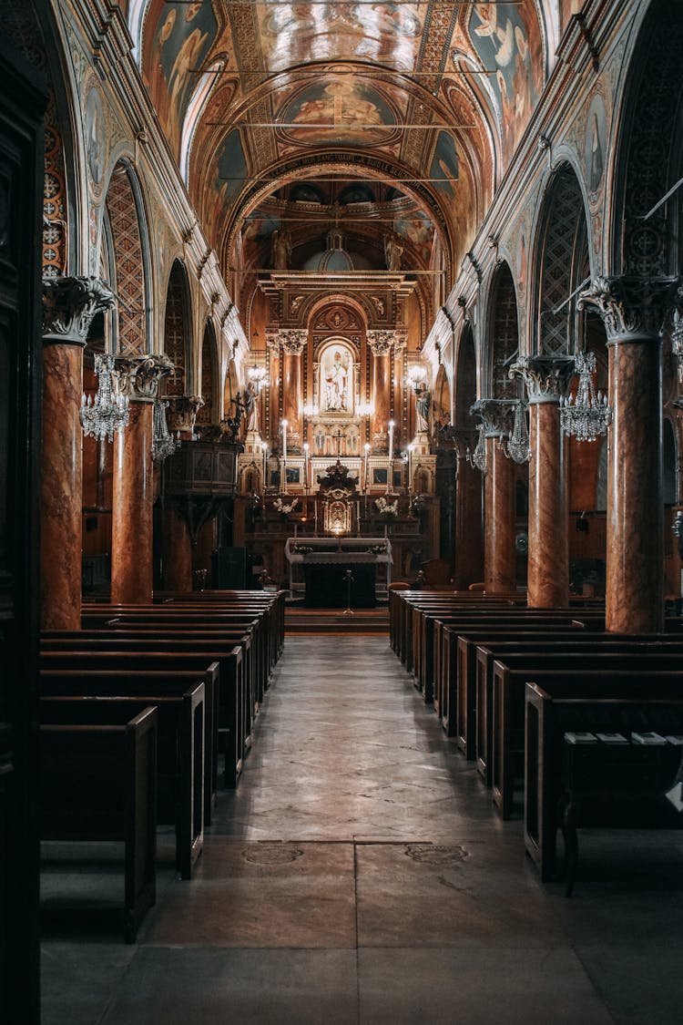 Interior Of The Church Of St Polycarp In Izmir, Turkey