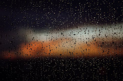  Glass Window with Raindrops