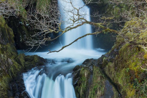 Free Time Lapse Photography Of Cascade Stock Photo