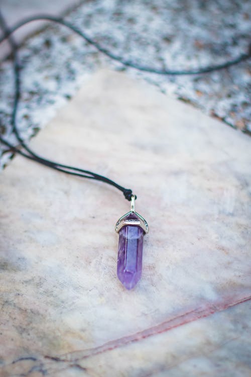 Free Purple Gemstone Pendant Stock Photo