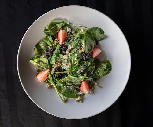 Fruit and Vegetable Salad on White Plate