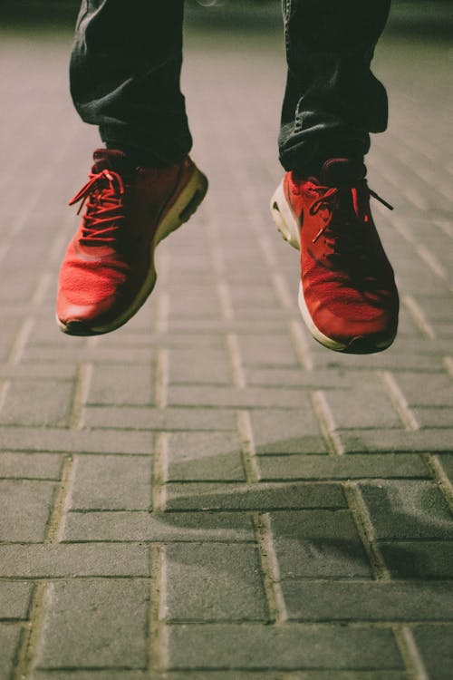 Free Pair Of Red Running Shoes  Stock Photo