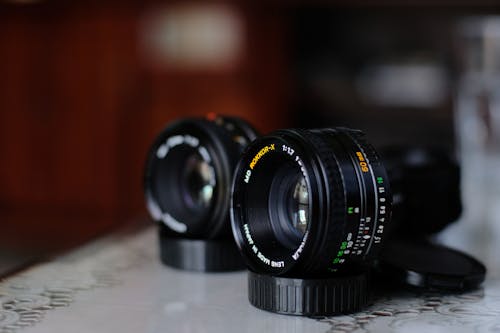 Close Up Shot of Camera Lenses