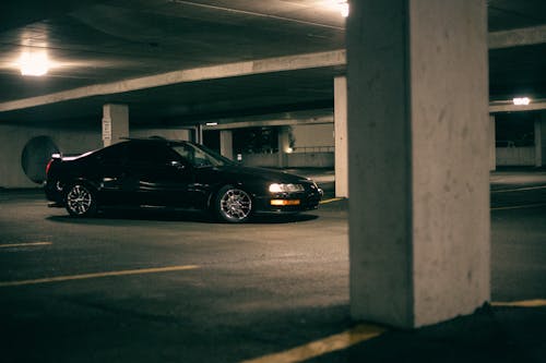 Black Car on a Parking Lot