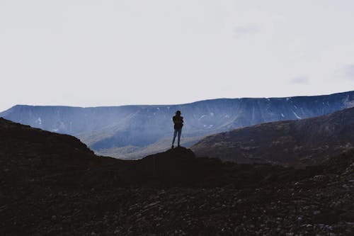 Person Standing on Rocky Mountain area