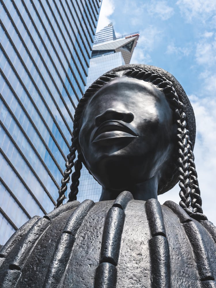 Low Angle View Of The Brick House Statue By Simone Leigh In New York 