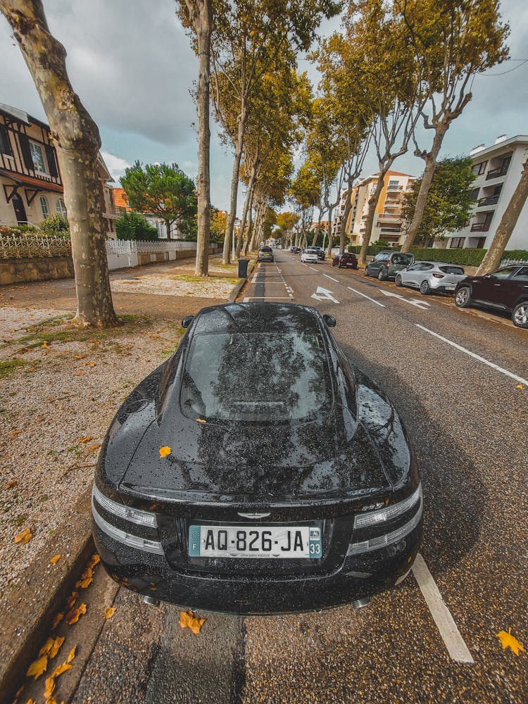 Black Aston Martin Car Parked On The Road