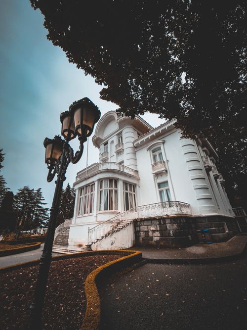 Free The Atatürk Pavilion in Trabzon stands elegantly under a dramatic sky, highlighting its classic architecture. Stock Photo
