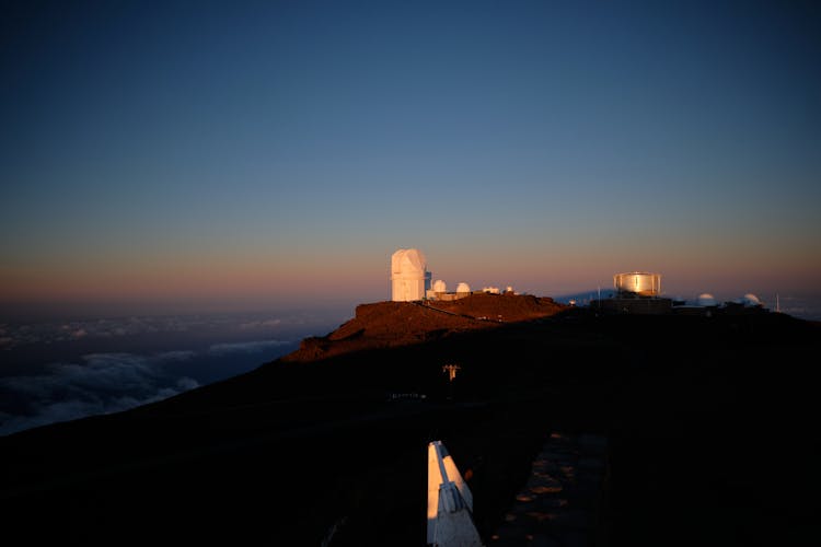 Clear Sky Over Observatory On Hill