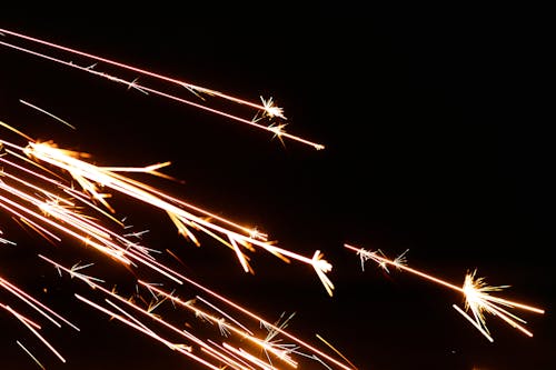 Close-Up Photo of Flashing Sparks on Black Background