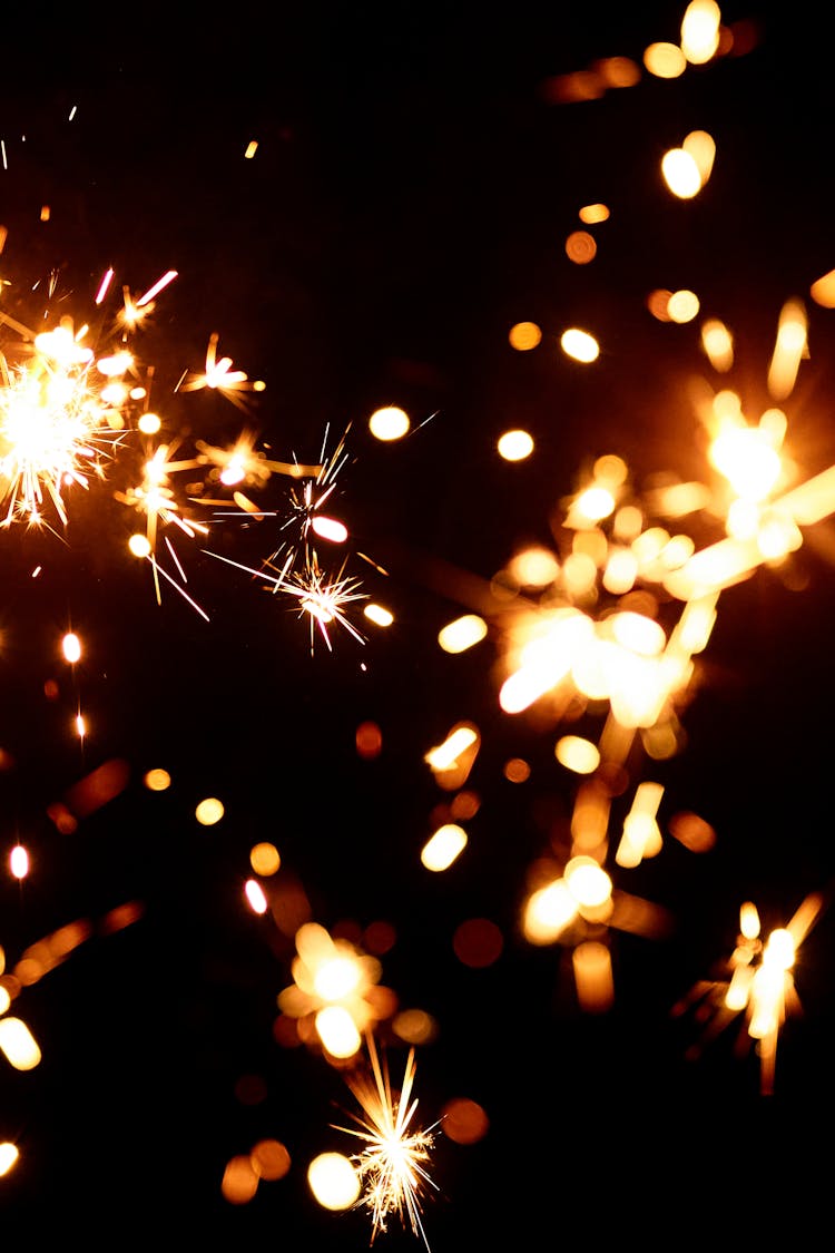 Sparkling Lights On Black Background