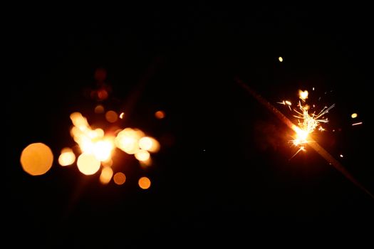 Sparkling Lights on Black Background