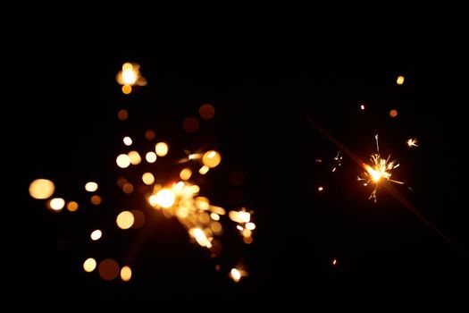 Sparkling Lights on Black Background