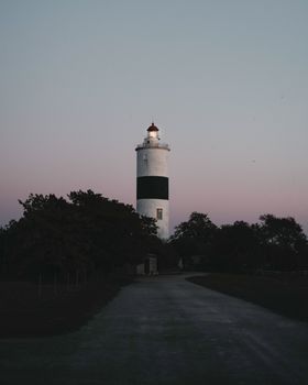 Clear Sky over Lighthouse at Dusk