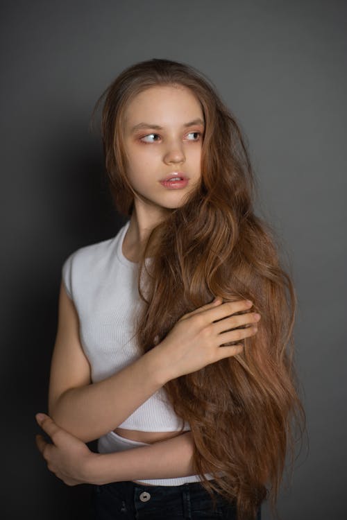 A Girl with Long Brown Hair