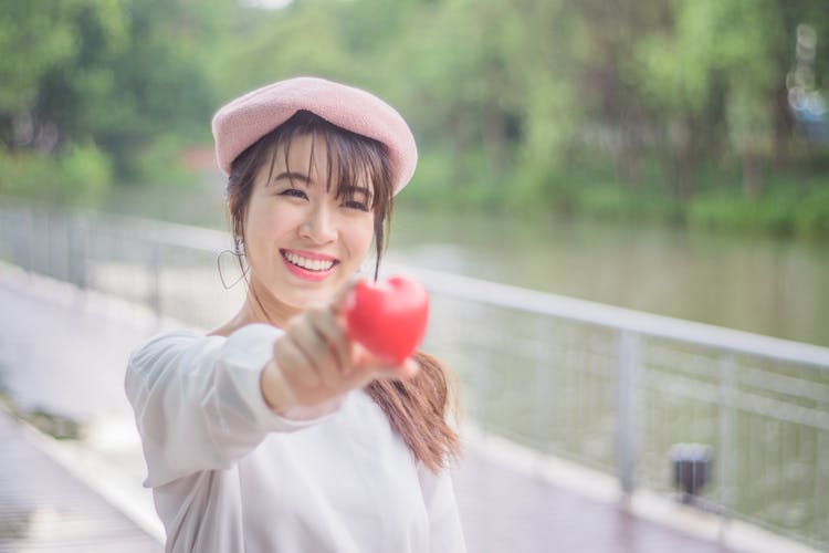 Smiling Woman With Heart