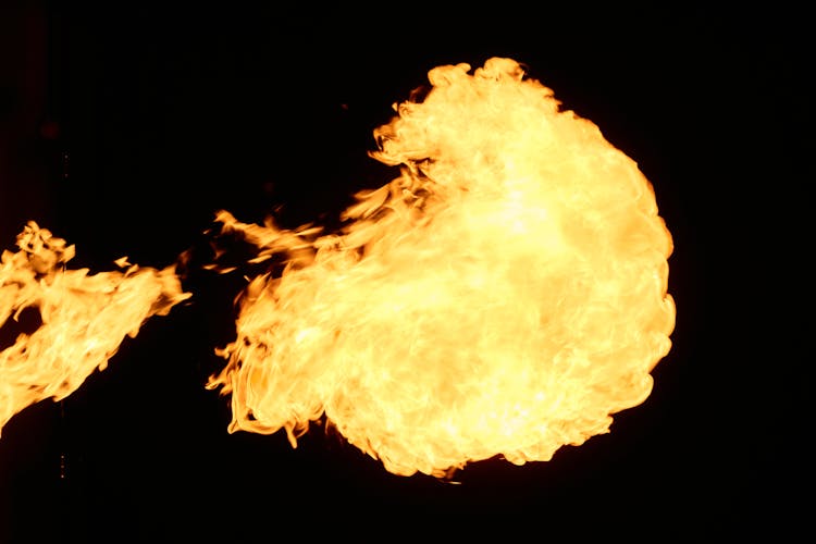 A Fireball On Black Background