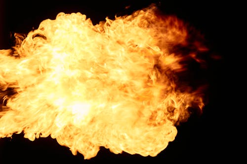 A Fireball on Black Background