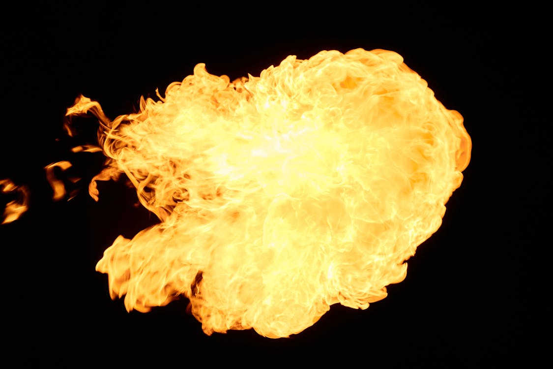 A Fireball on Black Background