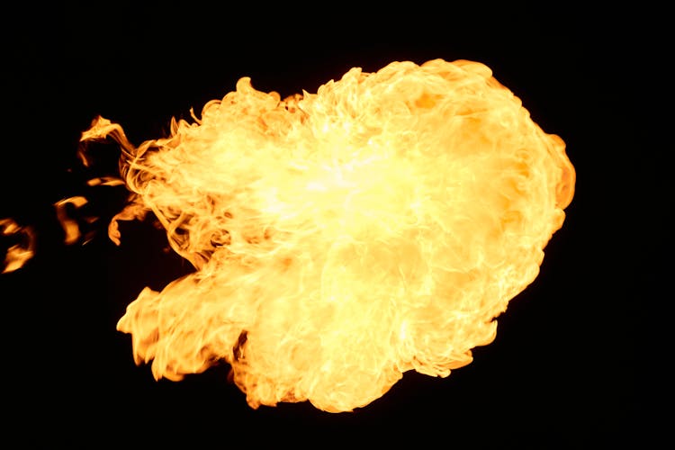 A Fireball On Black Background