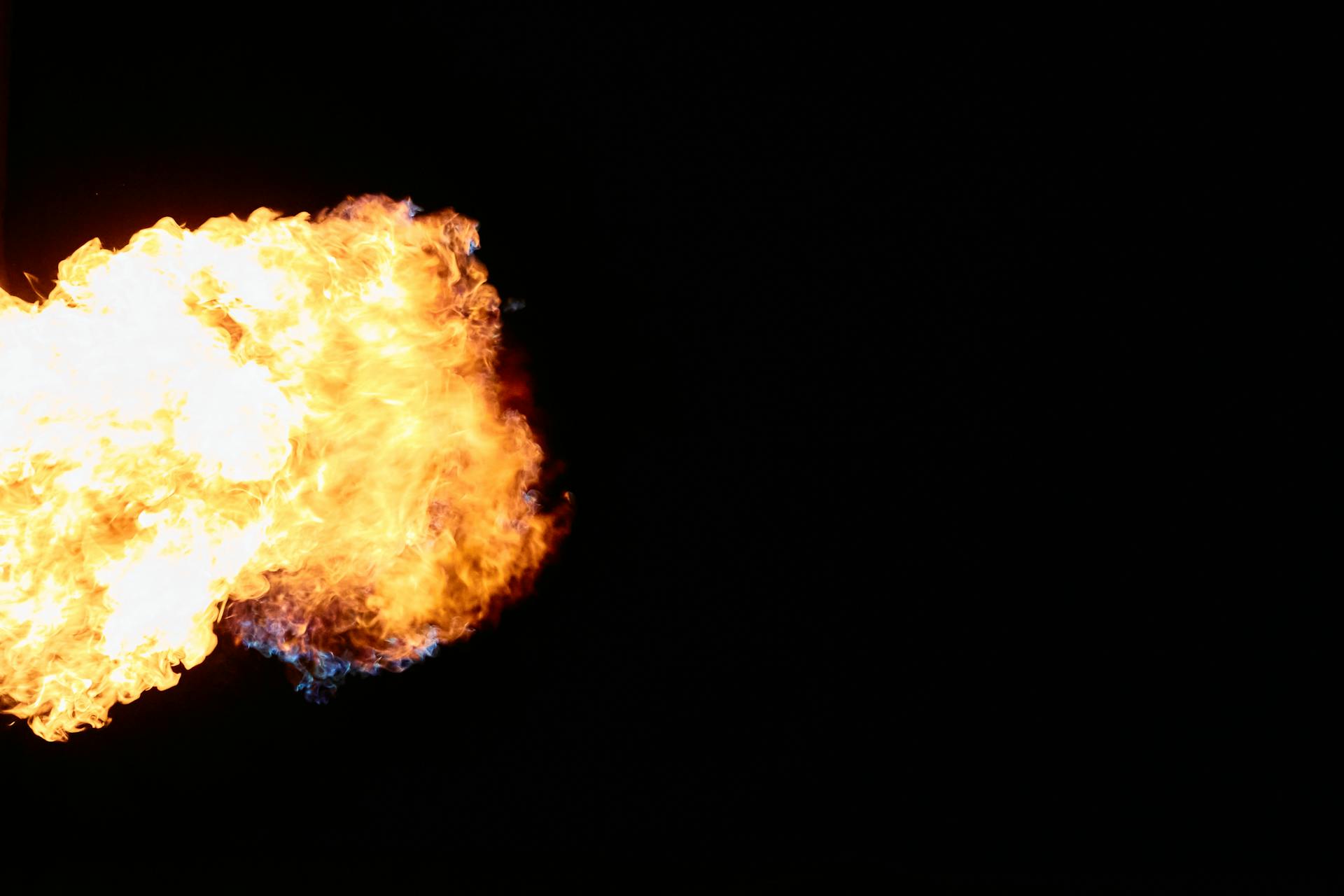 A Fireball on Black Background