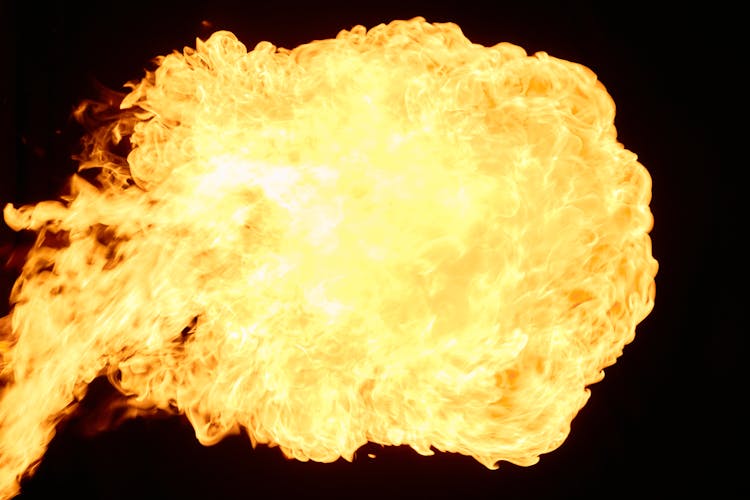 A Fireball On Black Background