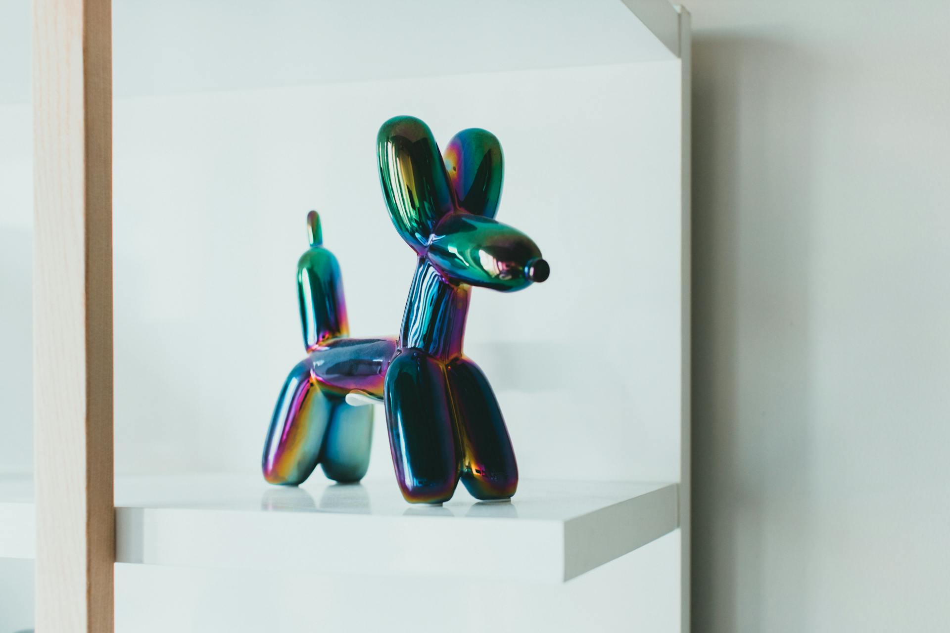 Shiny Dog Figure on Shelf