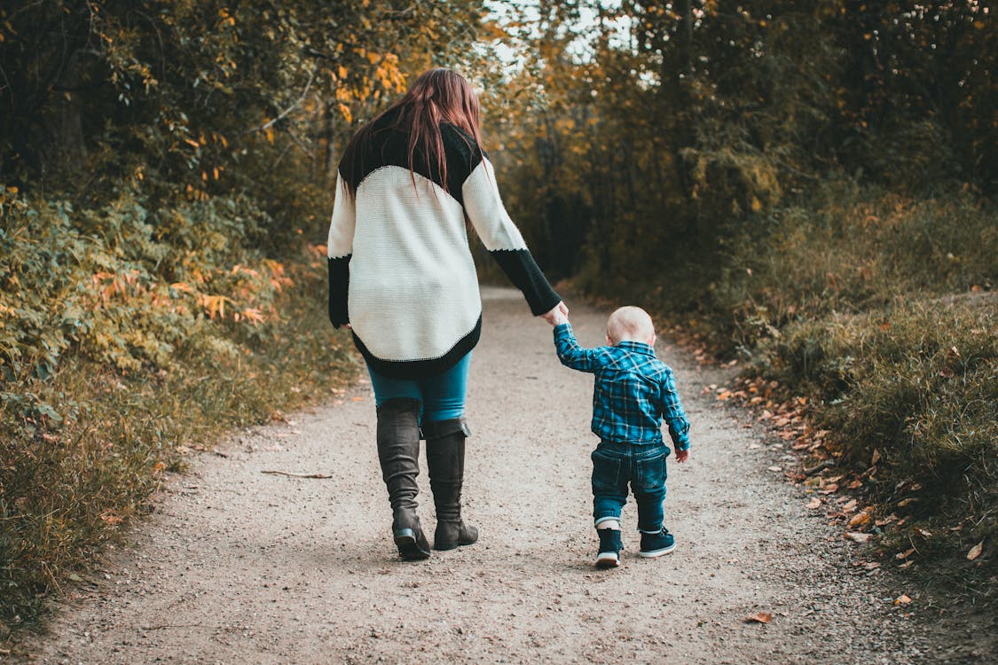 Mom Walking With Son
