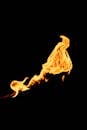 Flames on Black Background