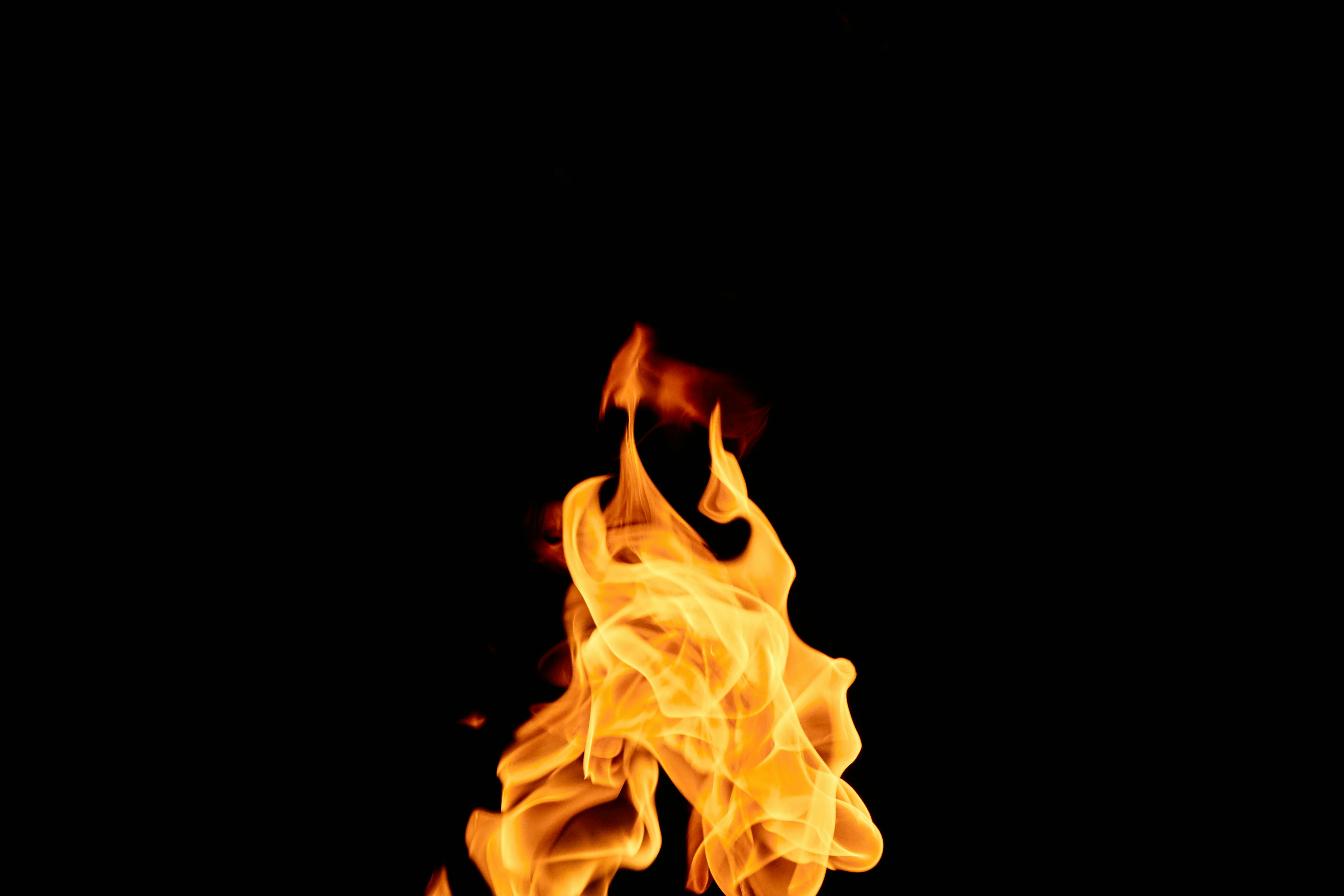 flames on black background