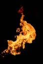 Flames on Black Background