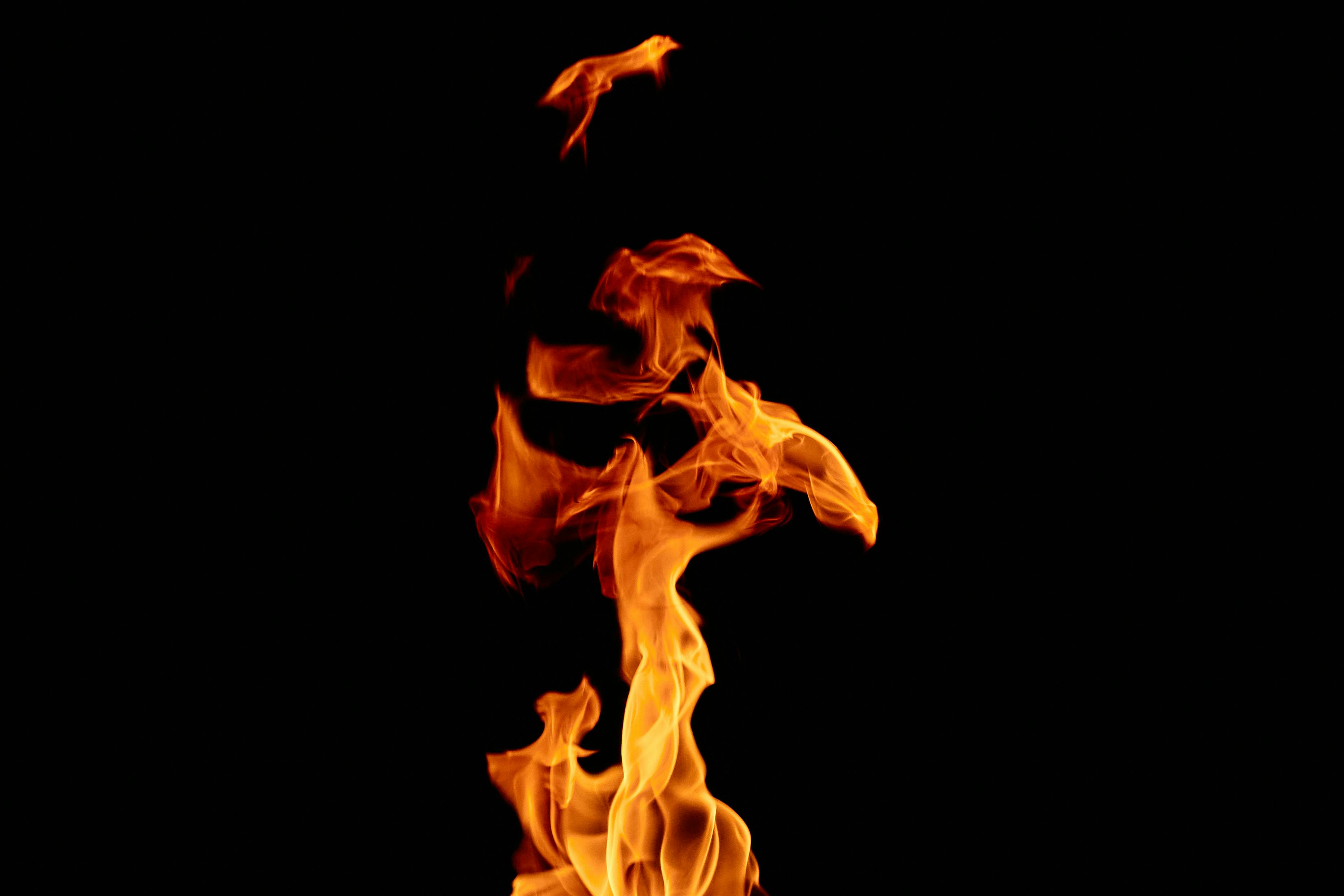 flames on black background