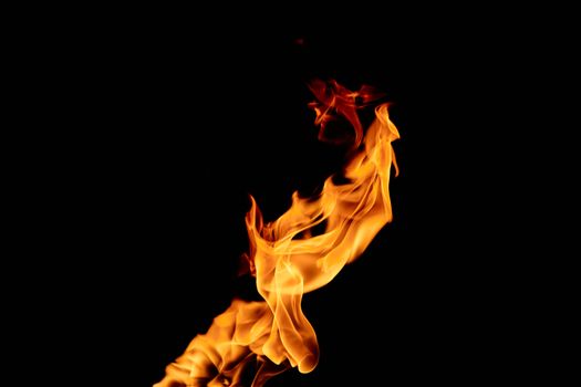 Flames on Black Background