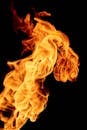 Flames on Black Background