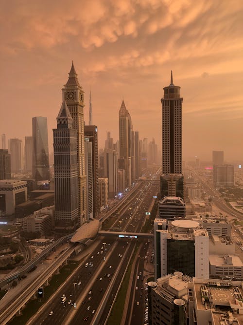 Imagine de stoc gratuită din arhitectură, cer cu nori, Dubai