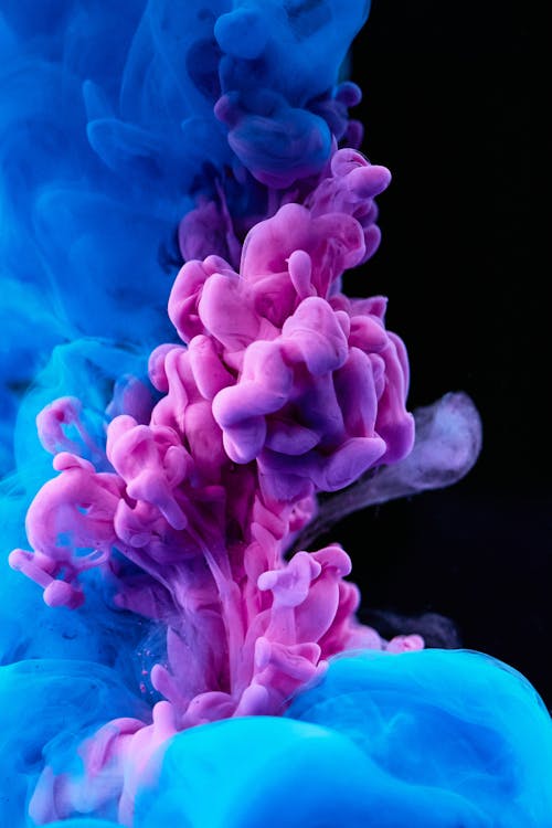 High-Speed Photography of Colorful Ink Diffusion in Water